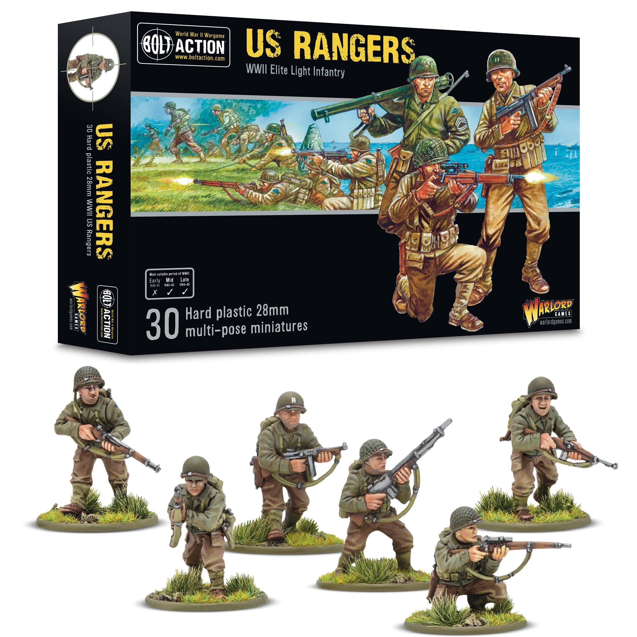 Amazon | Warlord Games US Rangers 歩兵 - アメリカ陸軍 28mmスケール